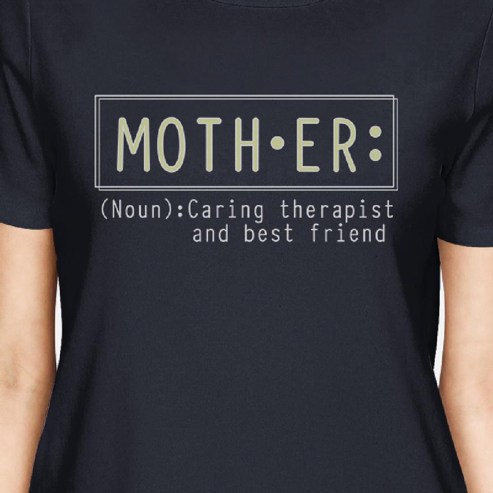 Mother Therapist Womens Navy Short Sleeve Top Cute Gifts For Her