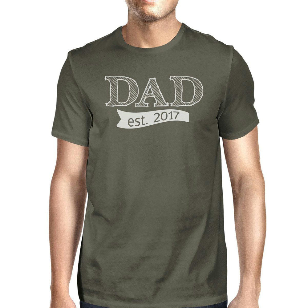 Dad Est 2017 Mens Dark Grey Graphic Tee Funny Gift Ideas For Dad