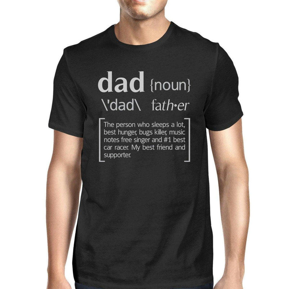 Dad Noun Mens Black Cotton T-Shirt Cute Fathers Day Gifts For Him