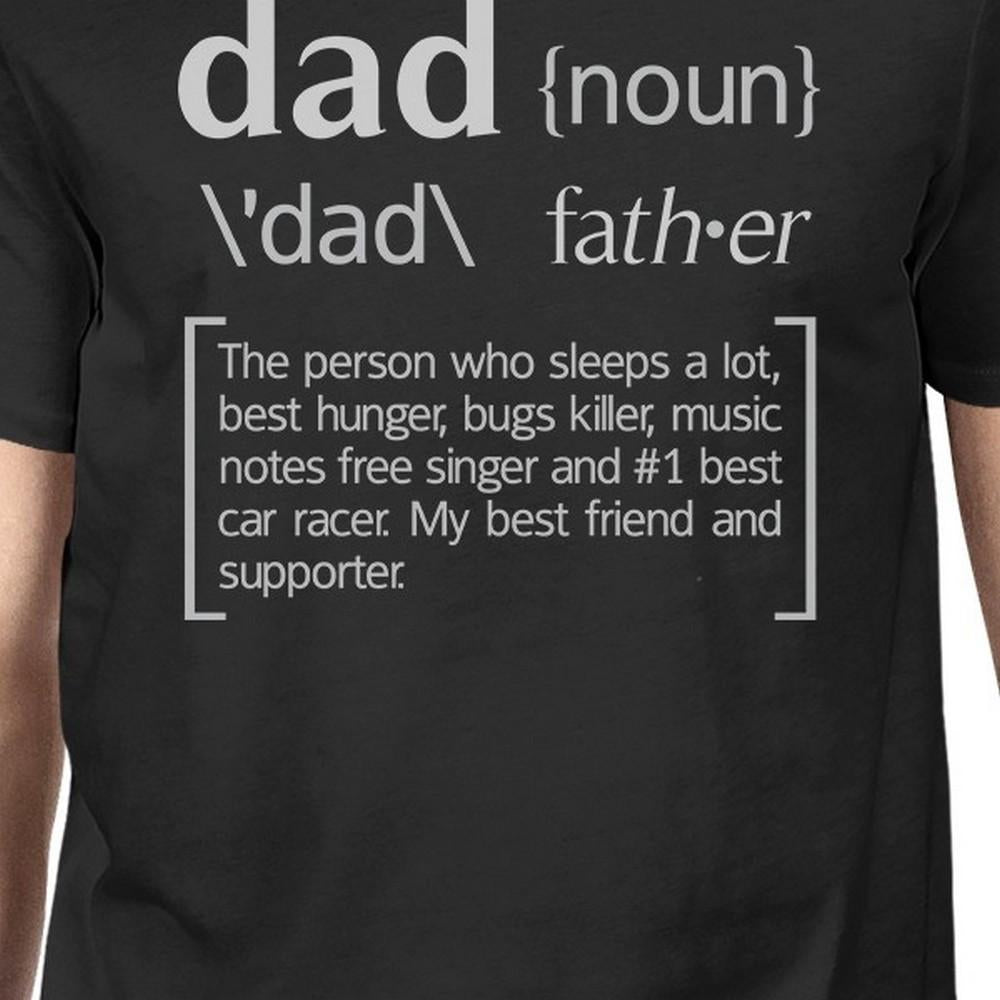 Dad Noun Mens Black Cotton T-Shirt Cute Fathers Day Gifts For Him