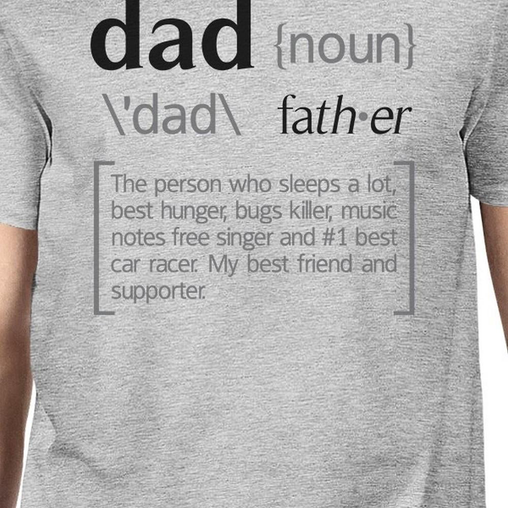 Dad Noun Mens Gray Round Neck Tee Funny Birthday Gifts For Dad