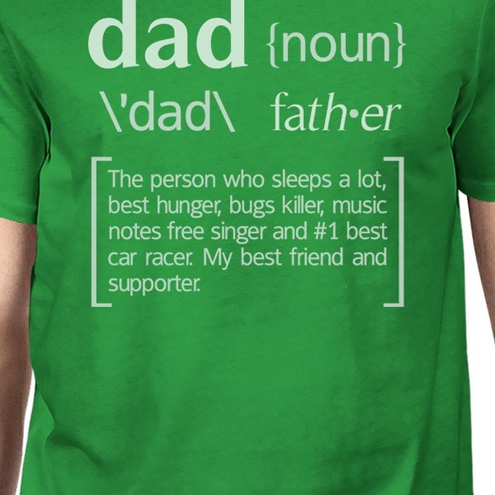 Dad Noun Mens Green Cotton Tee Shirts Unique Birthday Gifts For Dad