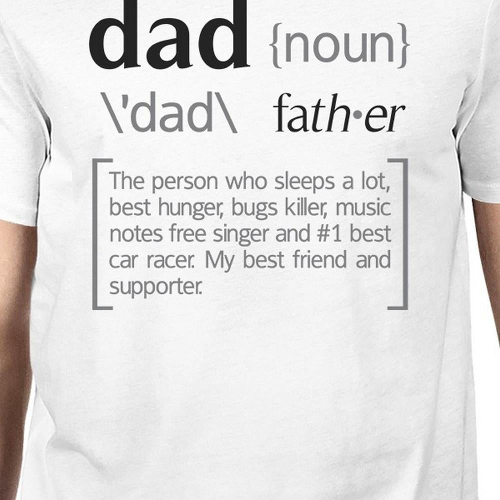 Dad Noun Mens White Cotton Tee Cute Fathers Day Gifts From Daughter