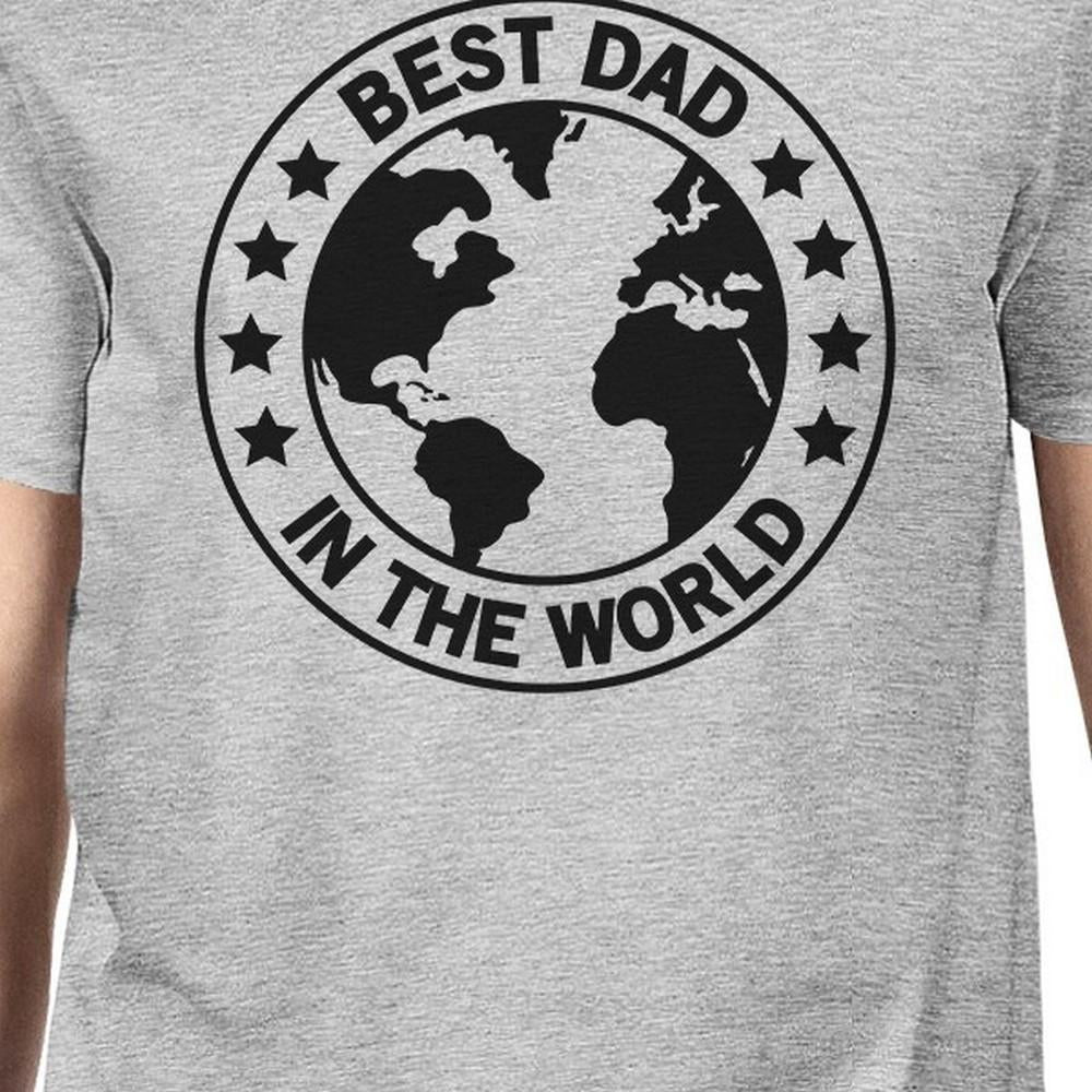 World Best Dad Gray Graphic T-shirt For Men Fathers Day Design