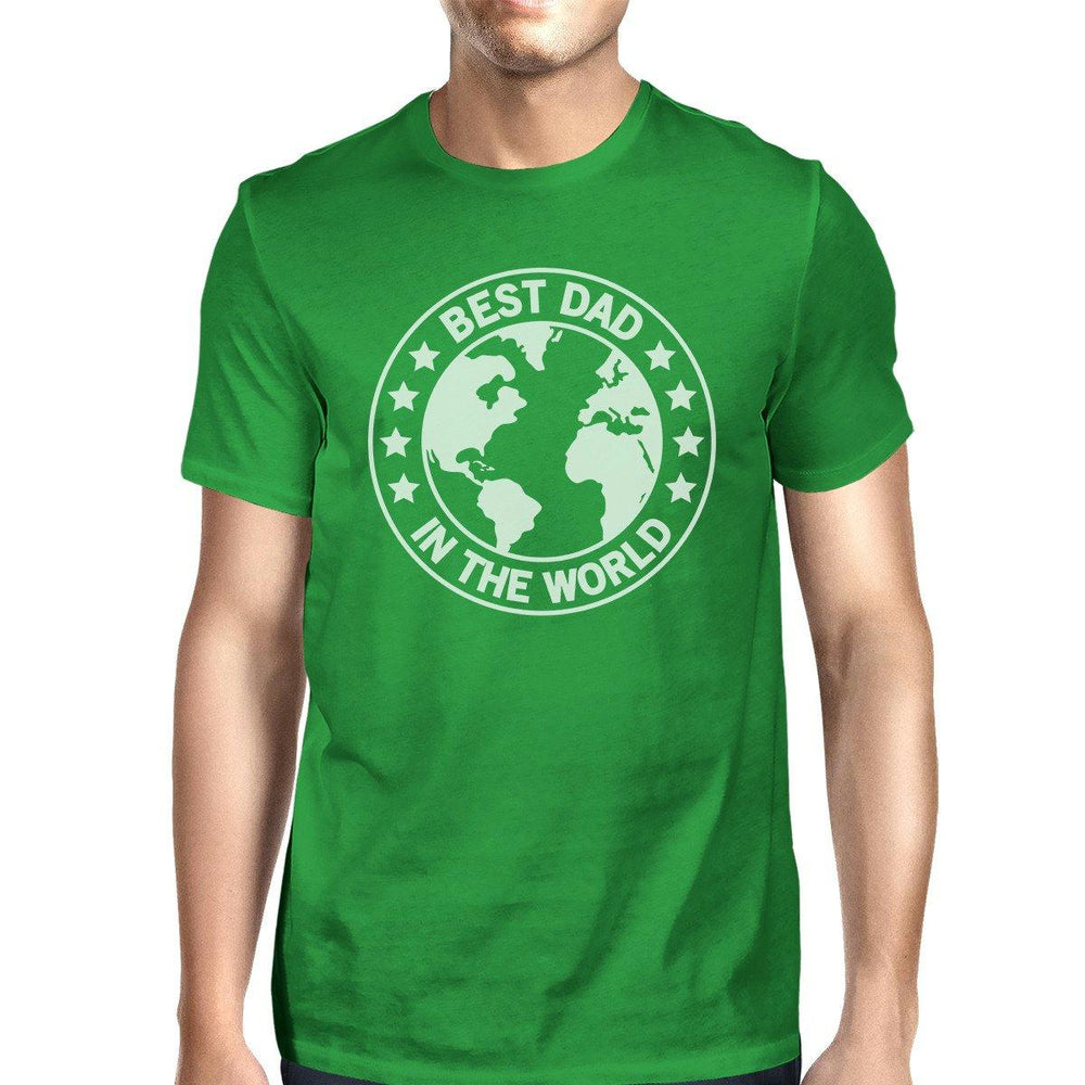 World Best Dad Mens Green Funny Graphic T-Shirt Fathers Day Gifts