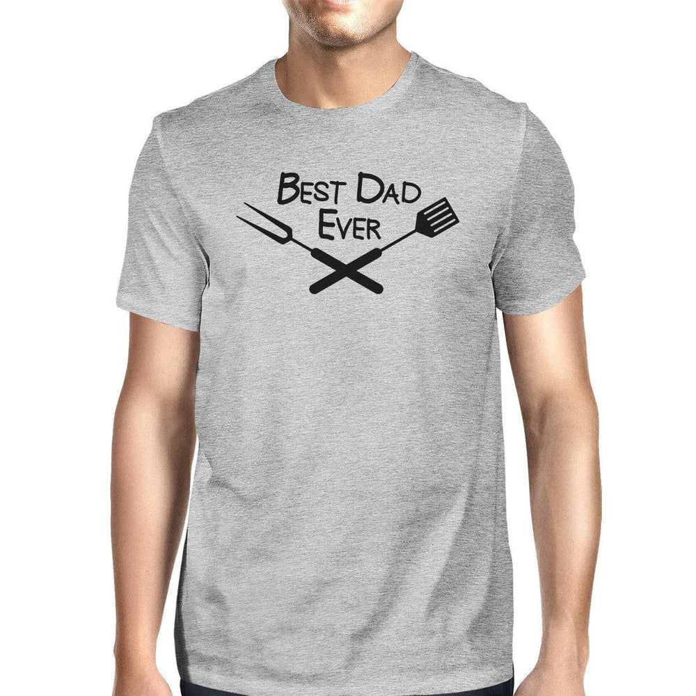 Best Bbq Dad Mens Gray Funny Graphic T-Shirt Cute Fathers Day Gifts