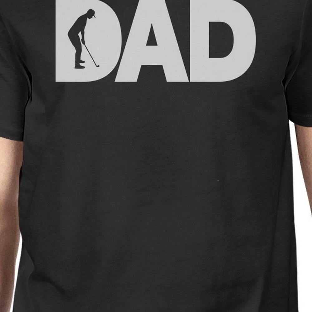 Dad Golf Mens Black Round Neck Tee Funny Gifts For Golf Lover Dads