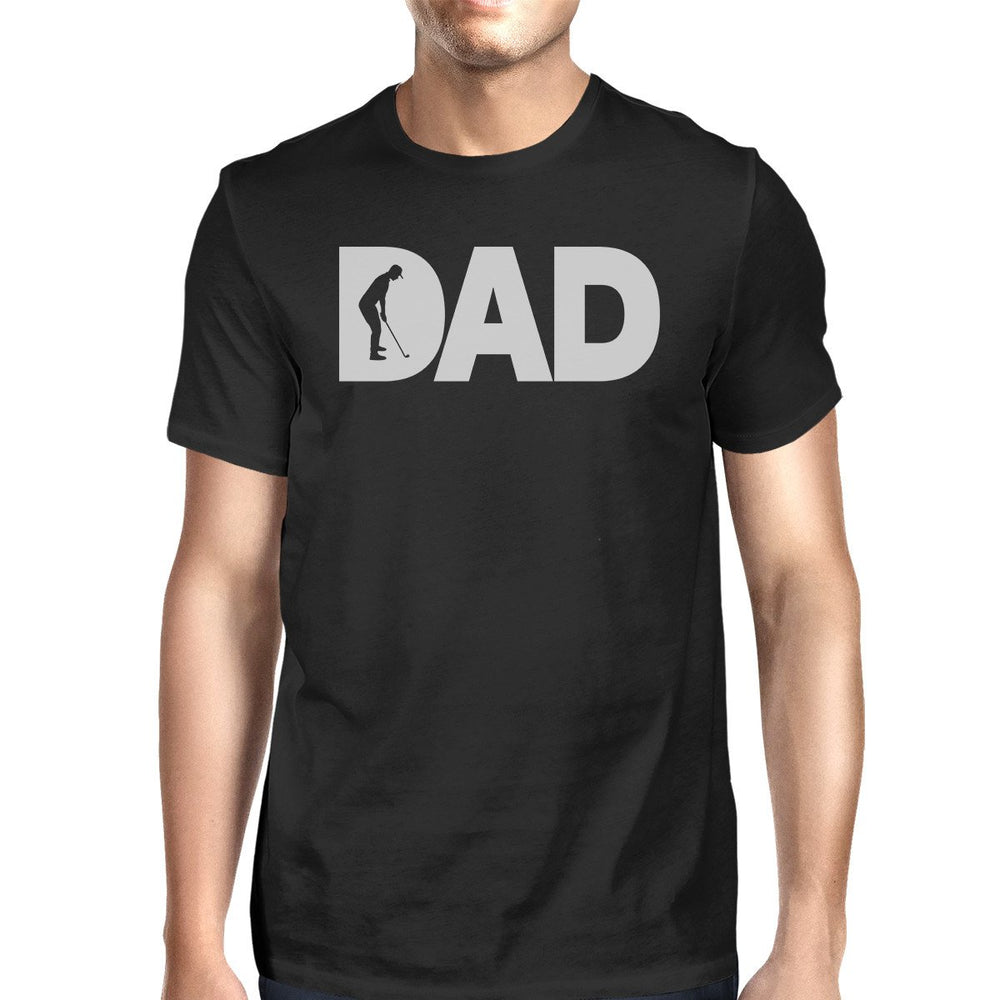 Dad Golf Mens Black Round Neck Tee Funny Gifts For Golf Lover Dads