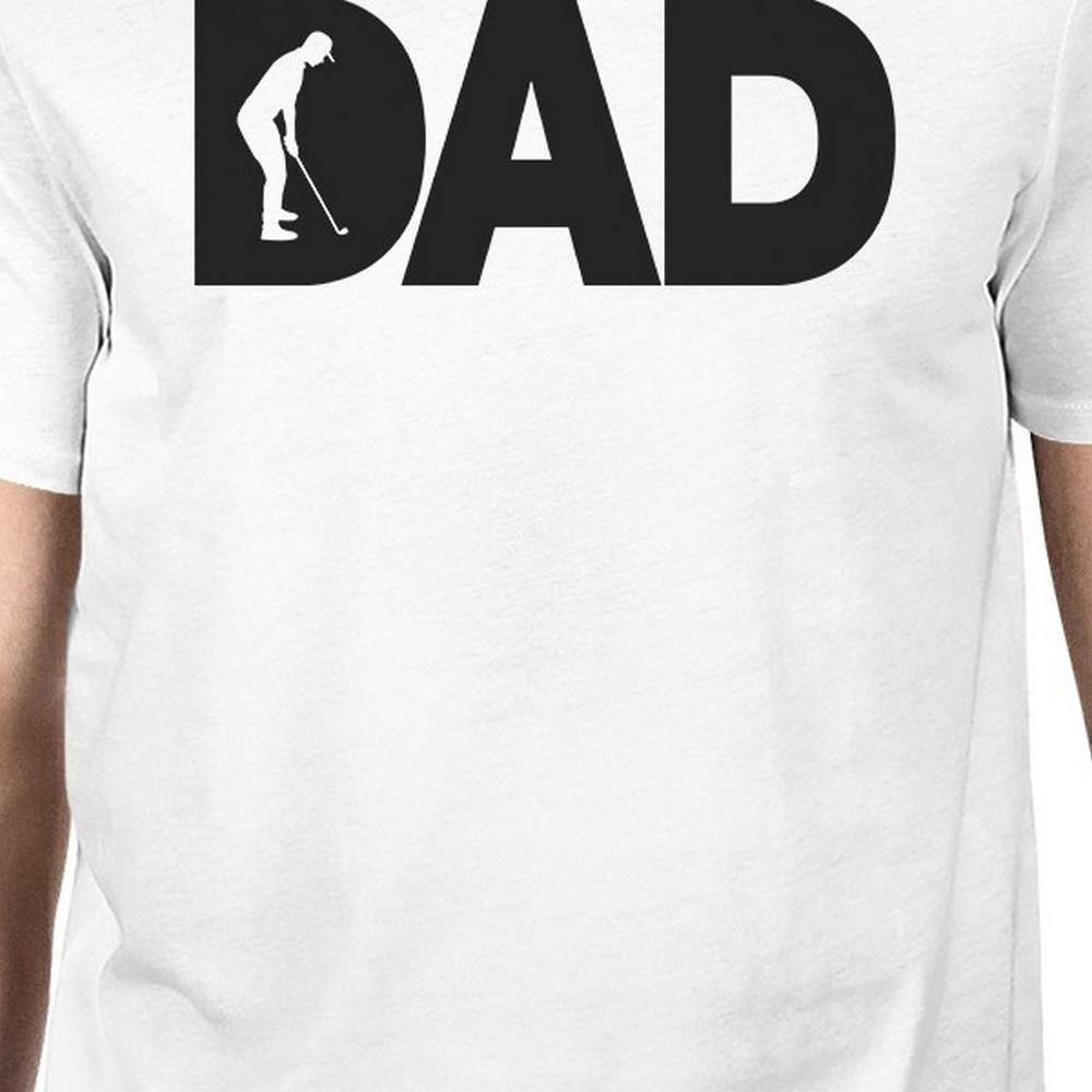 Dad Golf Mens White Cotton T-Shirt Funny Fathers Day Gifts For Him