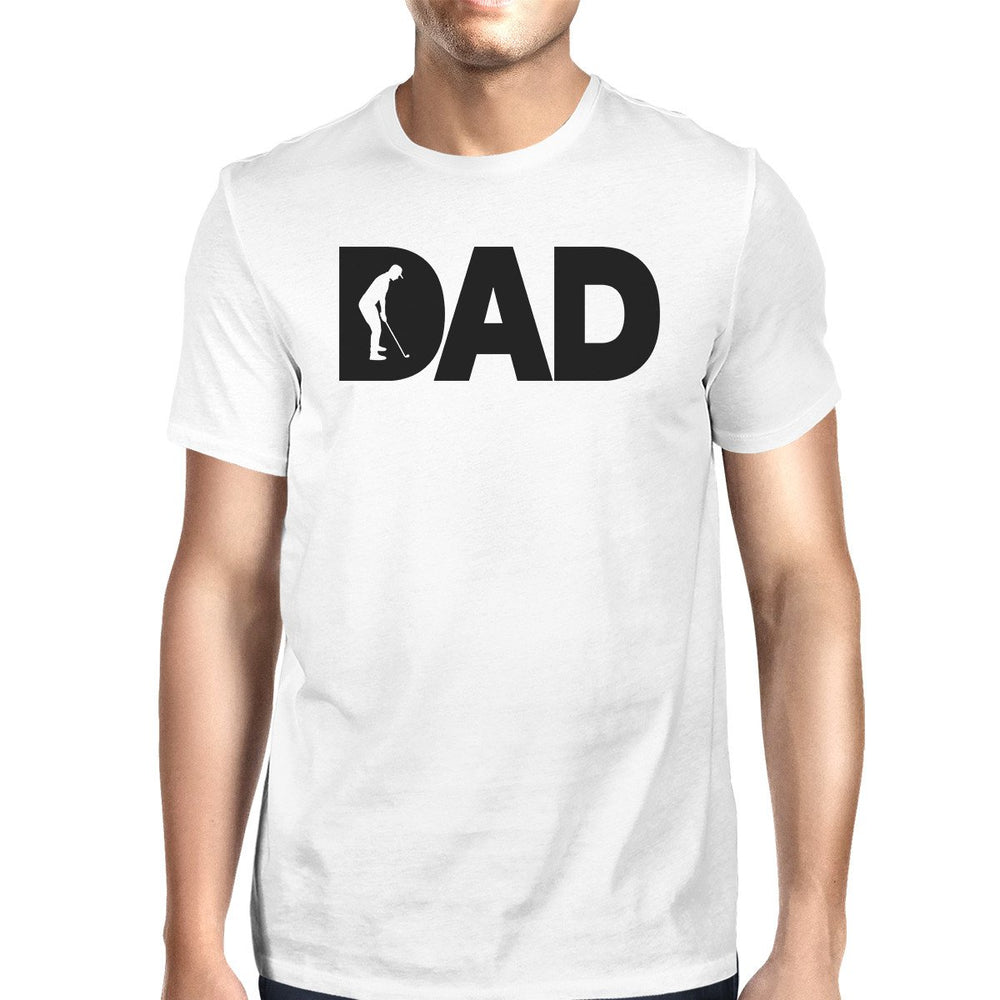 Dad Golf Mens White Cotton T-Shirt Funny Fathers Day Gifts For Him