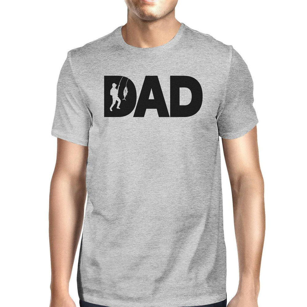 Dad Fish Mens Gray Tee Shirt Funny Design Top For Fishing Lovers