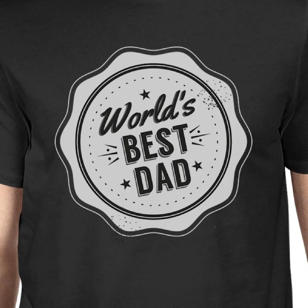 World's Best Dad Mens Black Graphic T-Shirt Gift For Fathers Day