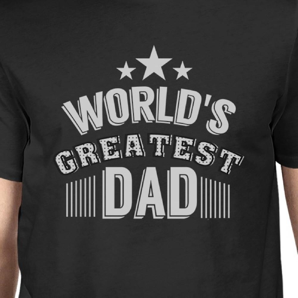 Worlds Greatest Dad Mens Black Graphic T-Shirt Gift For Fathers Day