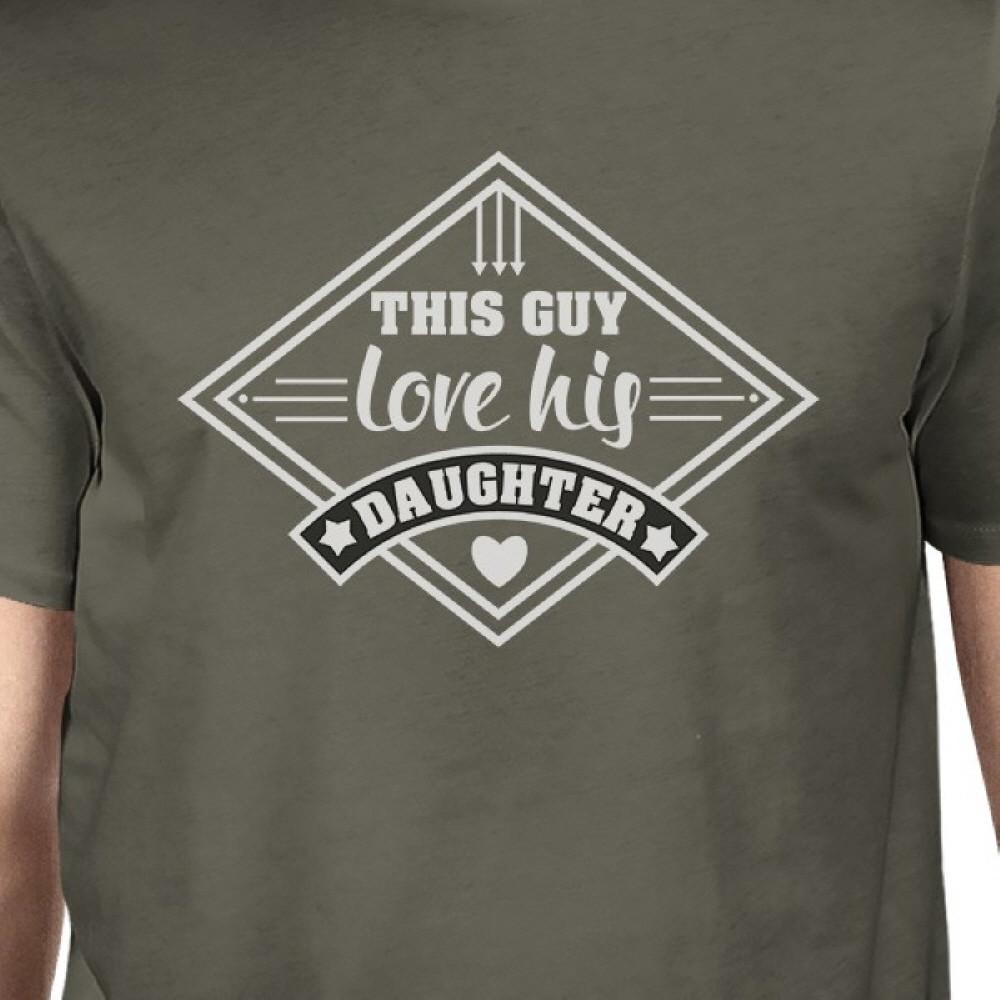 This Guy Love His Daughter Mens Dark Gray Tee Perfect New Dad Gifts