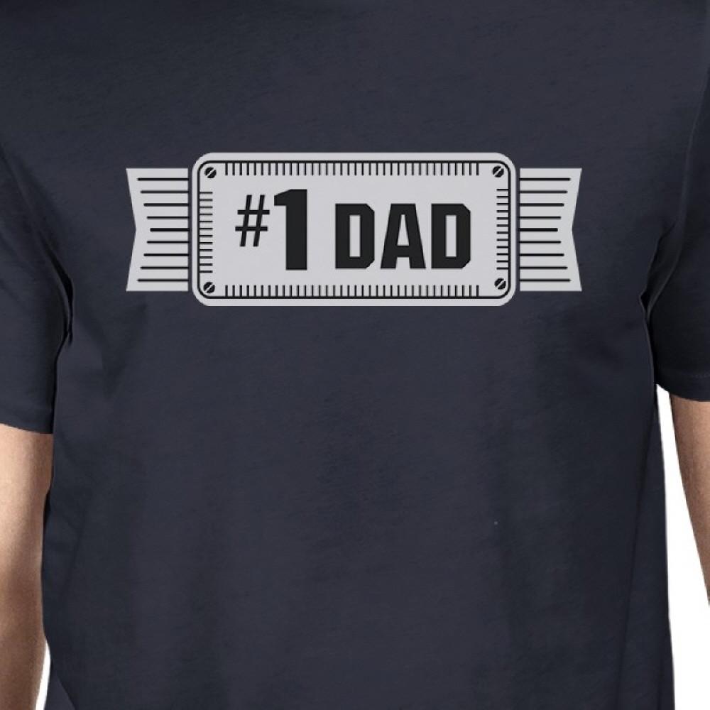 #1 Dad Mens Navy Vintage Style Graphic T-Shirt Unique Gifts For Dad