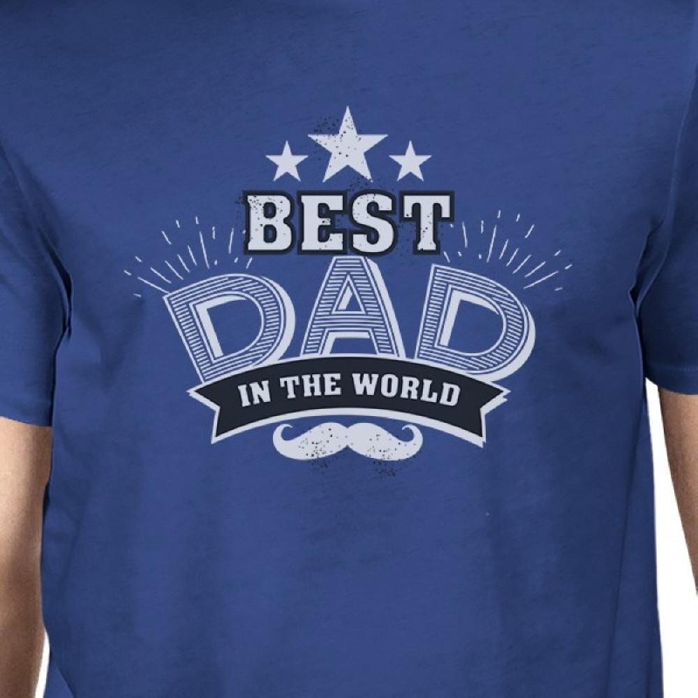 Best Dad In The World Mens Blue Vintage Tee Cute Fathers Day Gifts