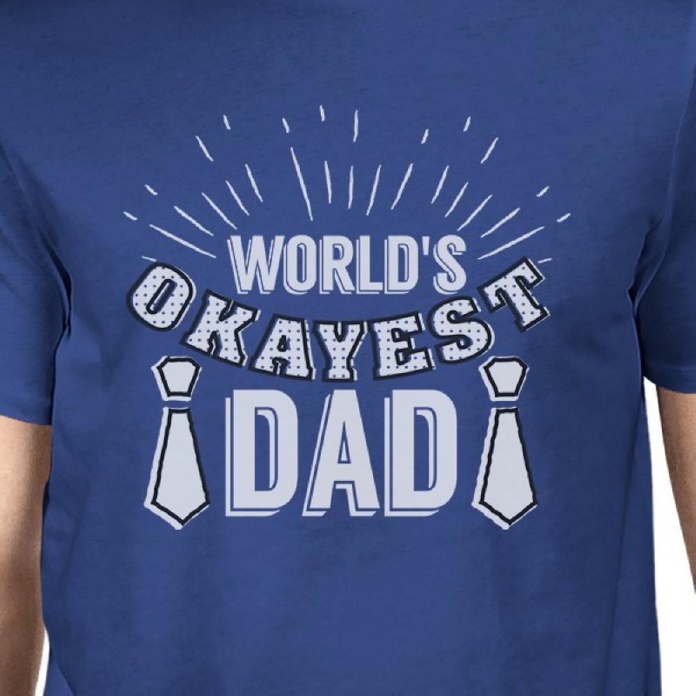 Worlds Okayest Dad Mens Vintage T-Shirt Fathers Day Gift For Him