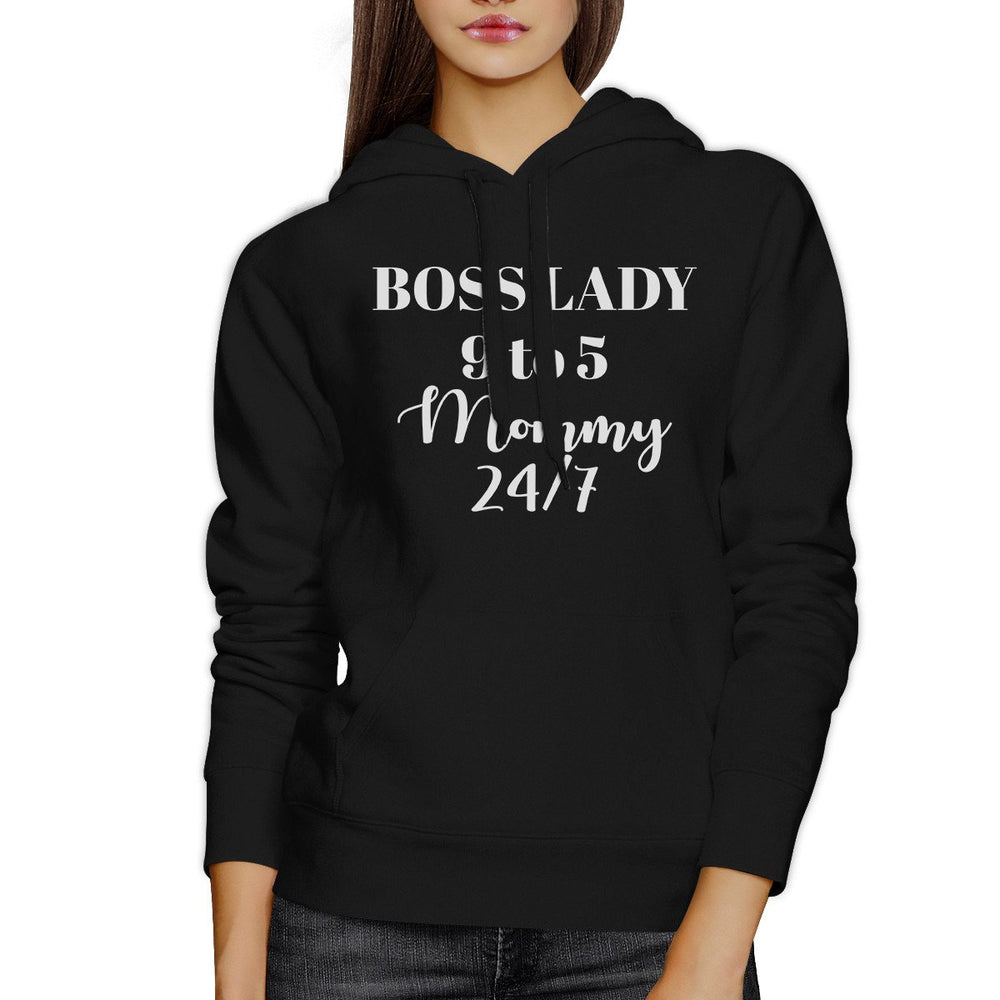Boss Lady Mommy Black Unisex Witty Hoodie Humorous Gift For Her