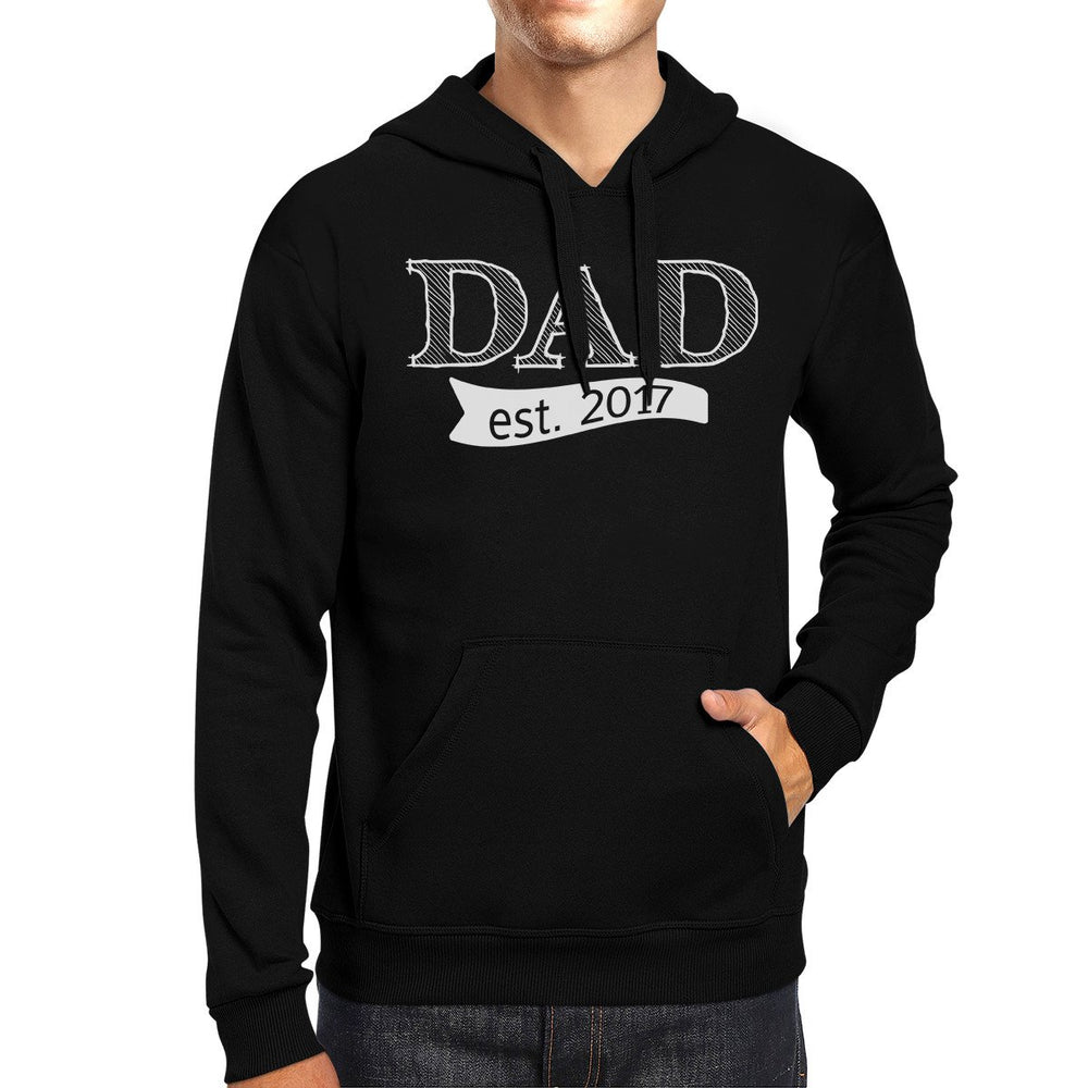 Dad Est 2017 Unisex Black Unique Graphic Hoodie Cute New Dad Gifts