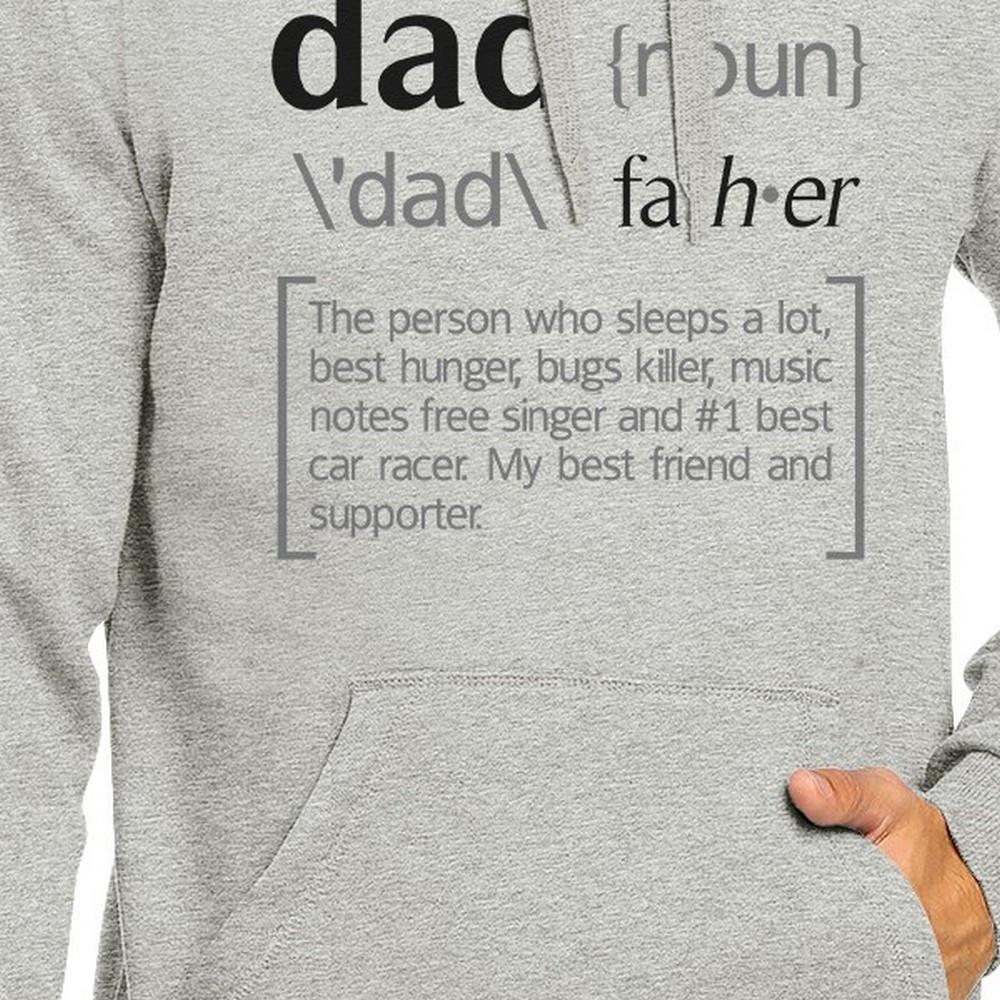 Dad Noun Grey Unisex Funny Design Hoodie For Fathers Day Cute Gifts