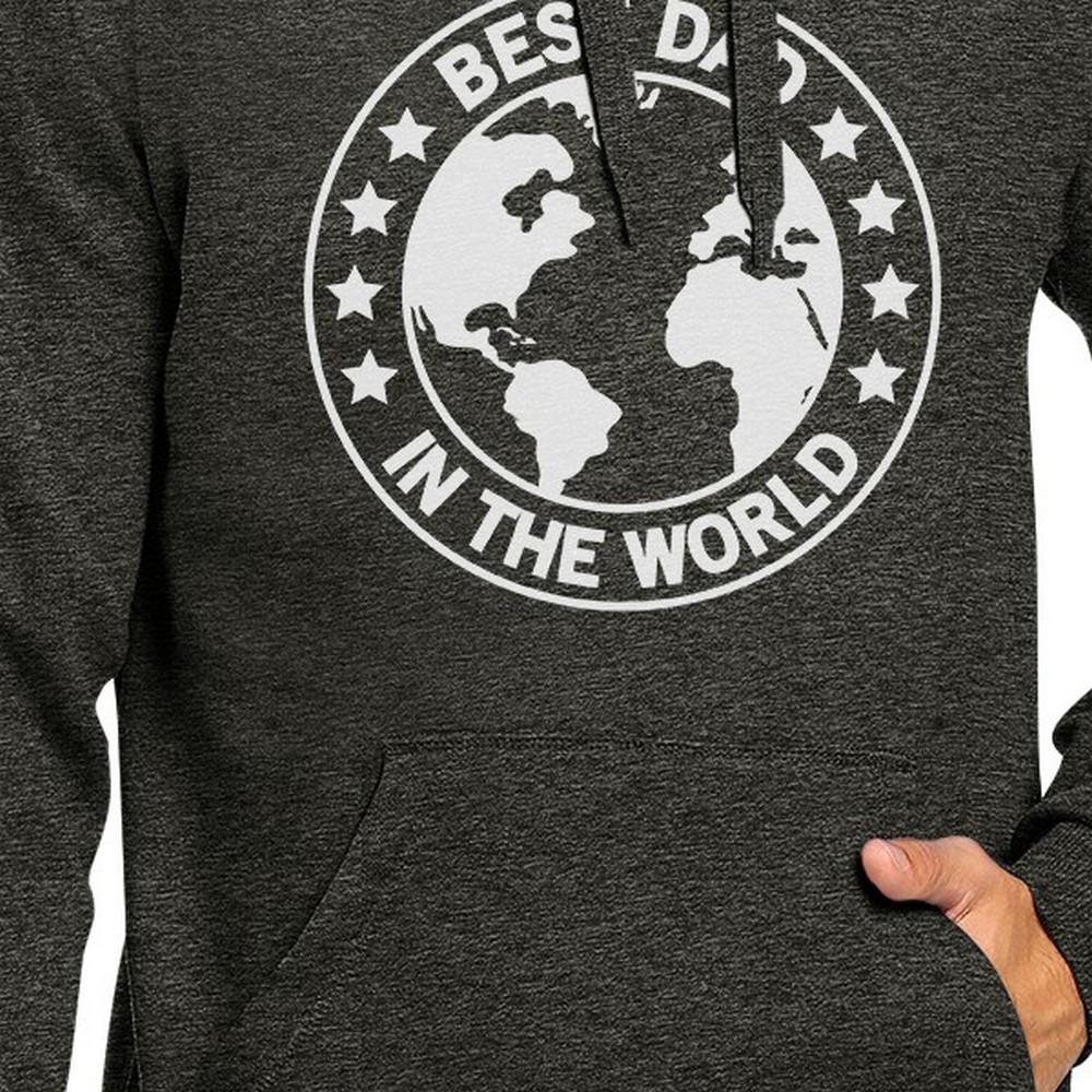 World Best Dad Dark Gray Unisex Hoodie Funny Design Top For Dad