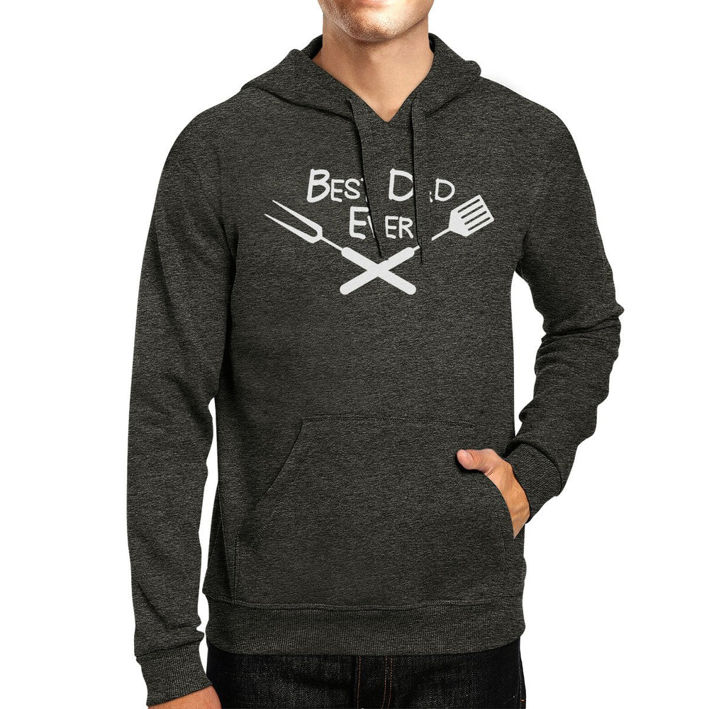 Best Bbq Dad Dark Grey Unisex Hoodie Pullover Fleece Round Neck