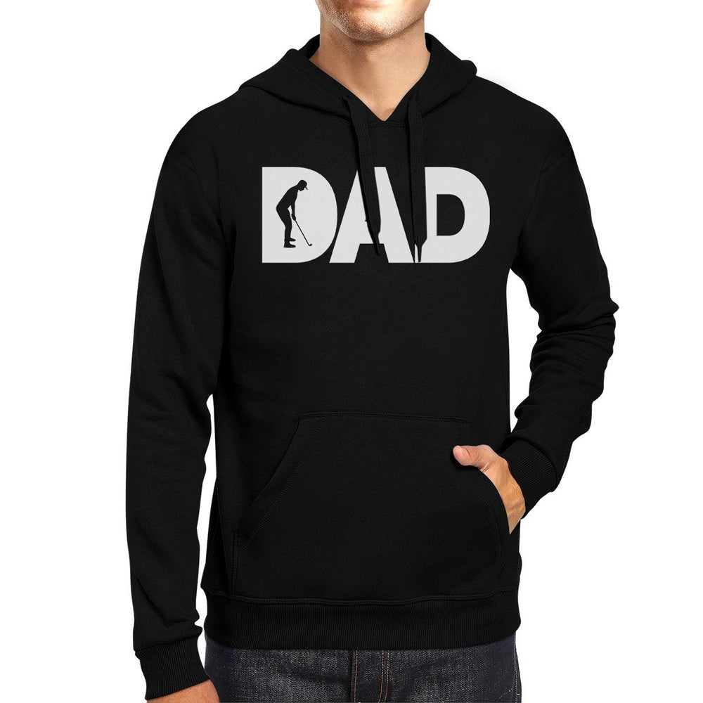 Dad Golf Unisex Black Hoodie Funny Design Graphic Tee For Gold Dads