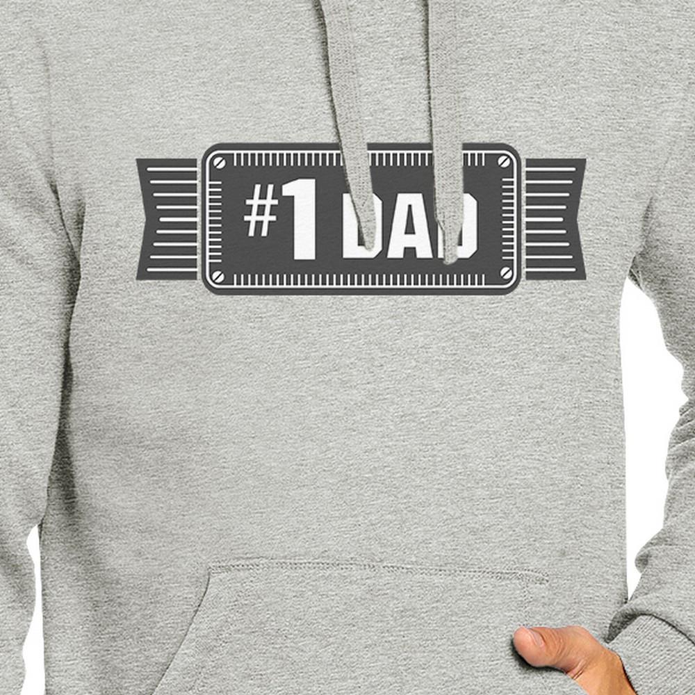 #1 Dad Unisex Grey Pullover Hoodie For Men Holiday Gifts For Dad