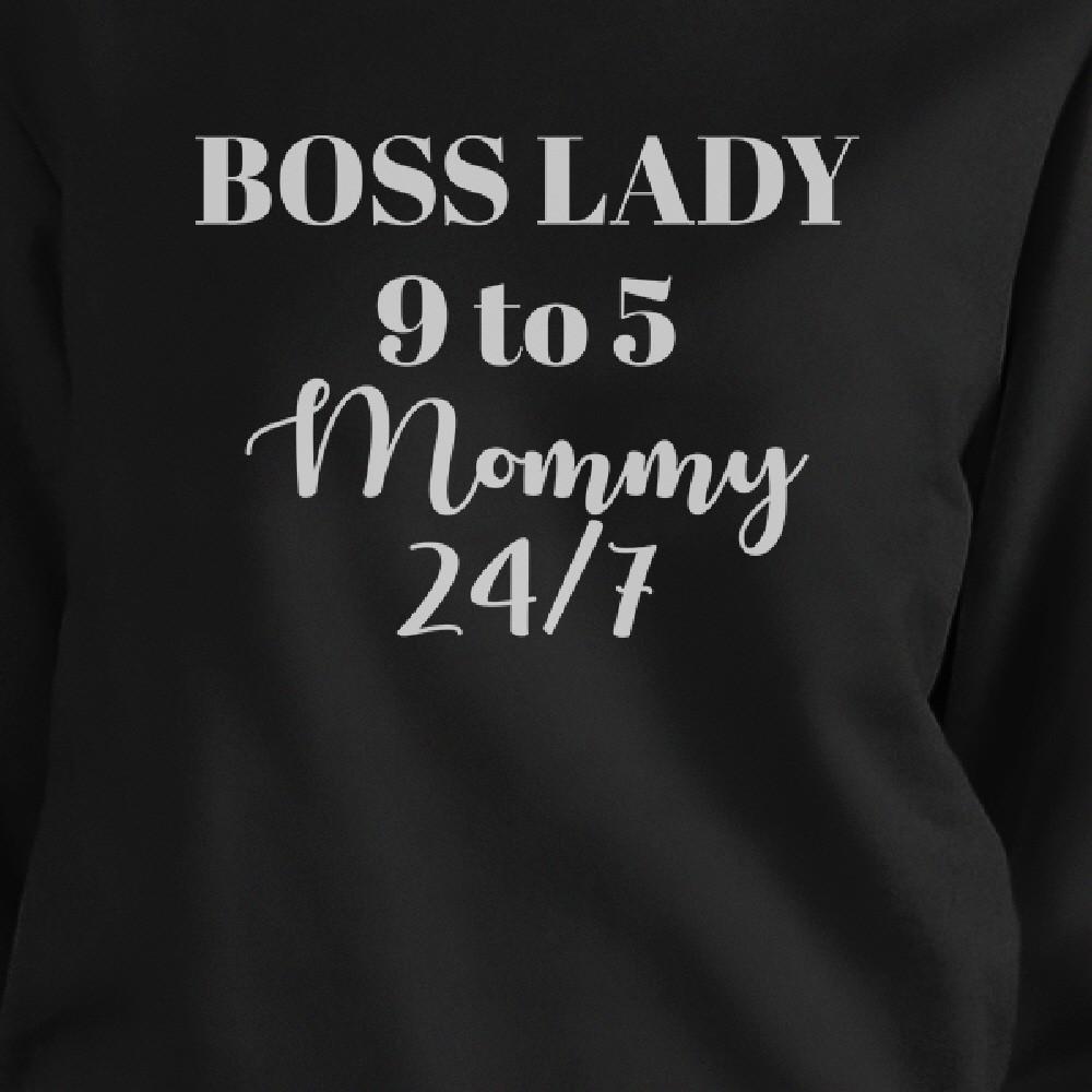 Boss Lady Mommy Black Unisex Witty Sweatshirt Humorous Gift For Her