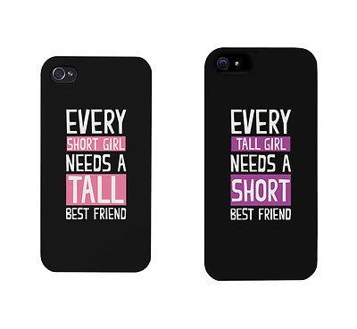 Short And Tall Cute BFF Matching Phone Cases For Best Friends Gift