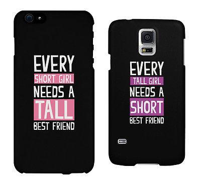 Short And Tall Cute BFF Matching Phone Cases For Best Friends Gift