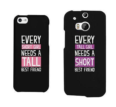 Short And Tall Cute BFF Matching Phone Cases For Best Friends Gift