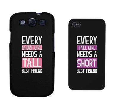 Short And Tall Cute BFF Matching Phone Cases For Best Friends Gift