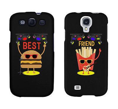 Hamburger And Fries Rock Stars Cute BFF Matching Phone Cases Gift