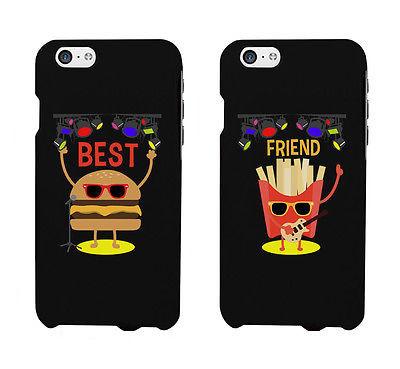 Hamburger And Fries Rock Stars Cute BFF Matching Phone Cases Gift