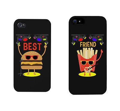 Hamburger And Fries Rock Stars Cute BFF Matching Phone Cases Gift