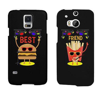 Hamburger And Fries Rock Stars Cute BFF Matching Phone Cases Gift