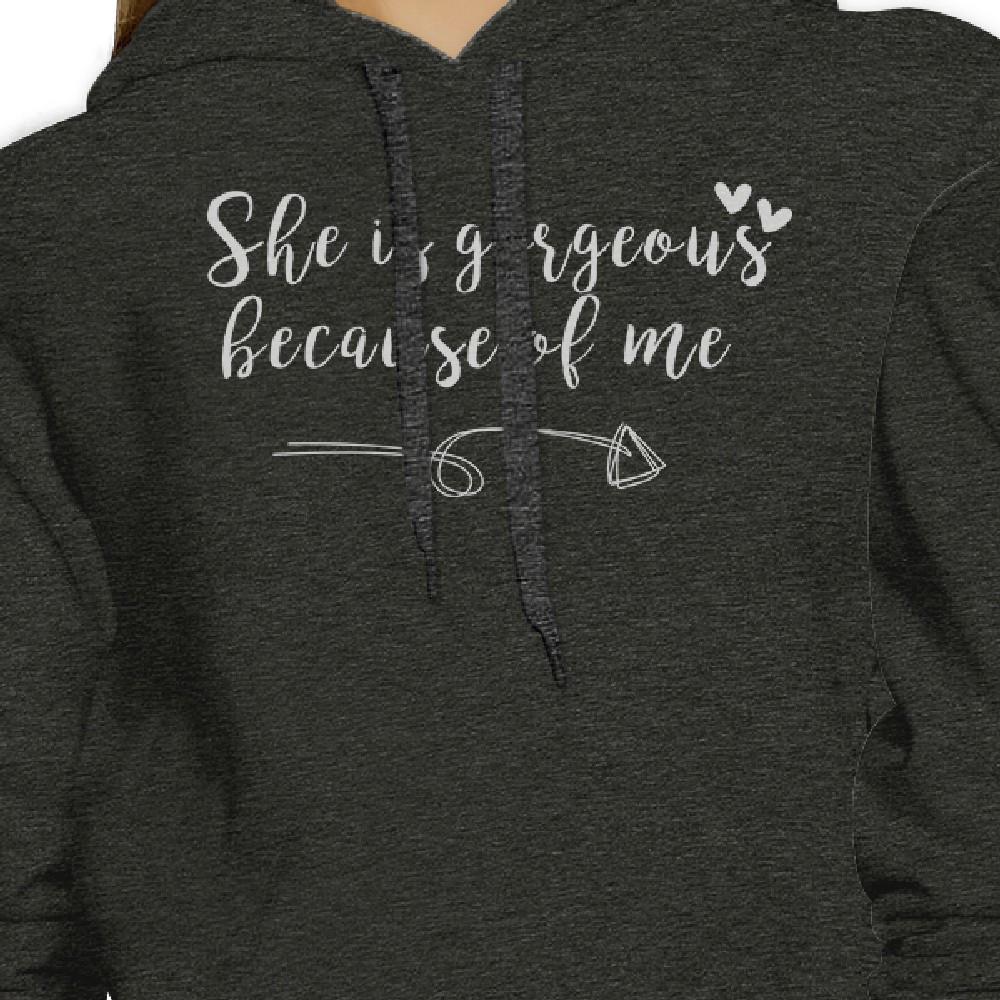 She Is Gorgeous Charcoal Gray Mom and Daughter Couple Sweatshirts