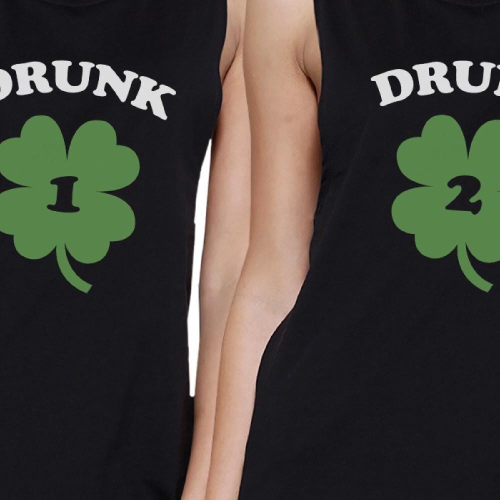 Drunk1 Drunk2 Womens Black Muscle Tee Cute Marching Top St Patricks