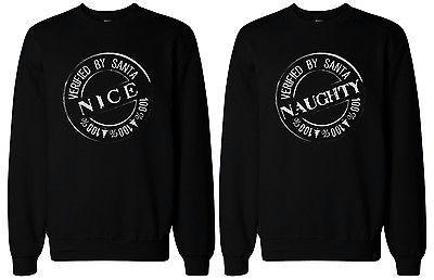 Naughty and Nice Sweatshirts for Best Friends BFF Matching Sweaters