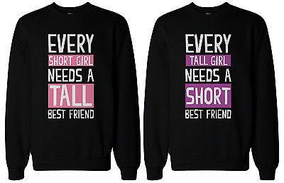 Tall and Short Best Friend Matching Sweatshirts for Best Friends BFF Gift