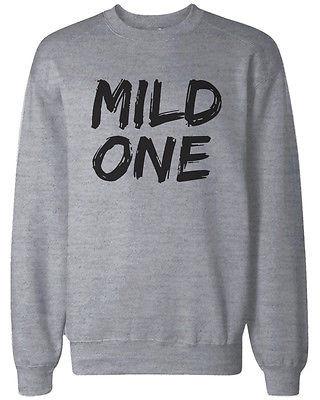 Mild One and Wild One BFF Matching Grey Sweatshirts for Best Friends