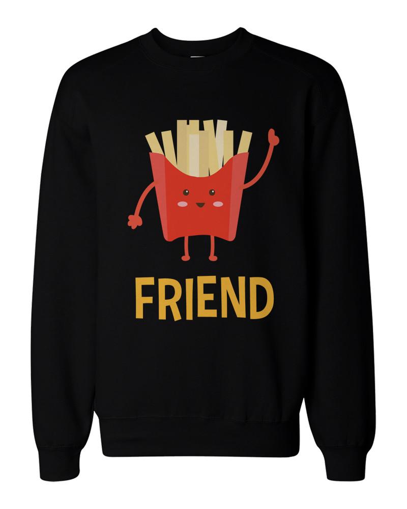 Burger and Fries BFF Sweatshirts Best Friend Matching Pullover Fleece