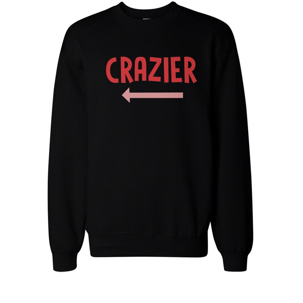 Funny Crazy and Crazier BFF Matching SweatShirts Front and Back Design