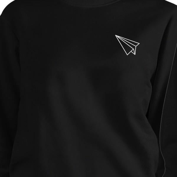 Origami Plane And Boat BFF Matching Black Sweatshirts