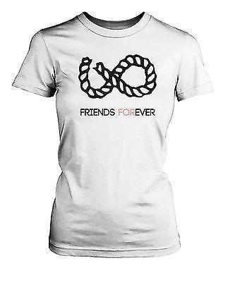 Infinity Sign Best Friend Shirts - White Cotton Matching BFF T-shirts