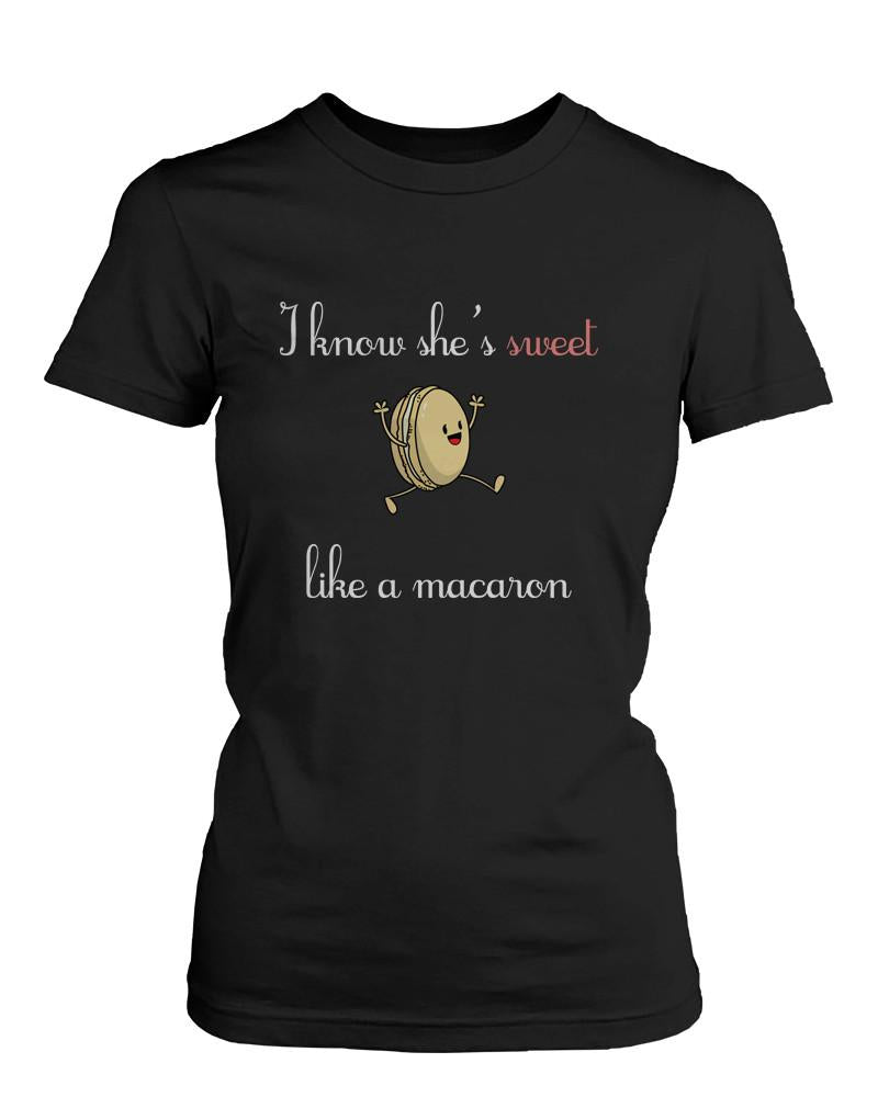 Sweet like macaron and Sweeter than macaron Best Friends T-Shirts BFF Cute Matching Tees