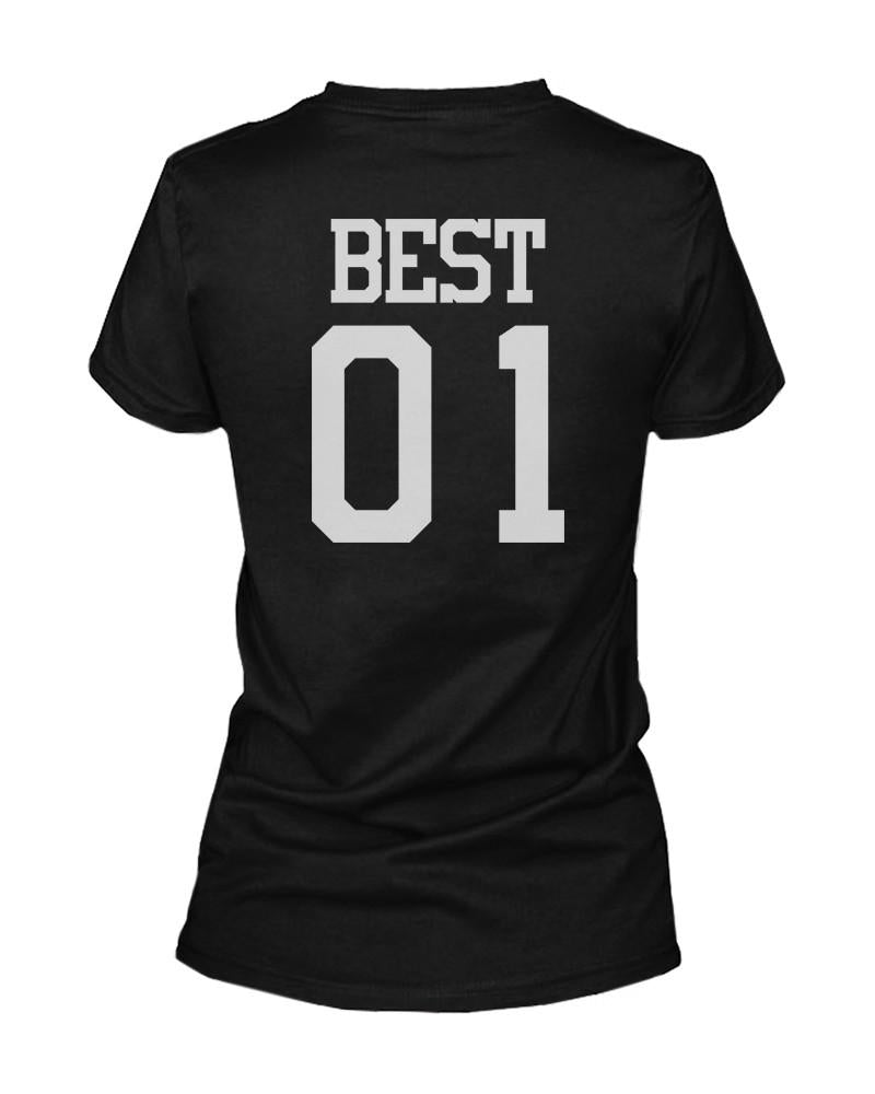 Best 01 Friend 01 Matching Best Friends T Shirts BFF Tees For Two Girls Friends