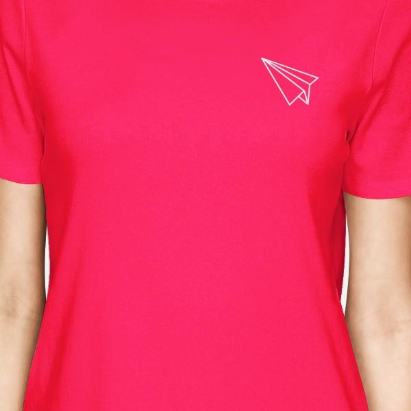 Origami Plane And Boat BFF Matching Hot Pink Shirts