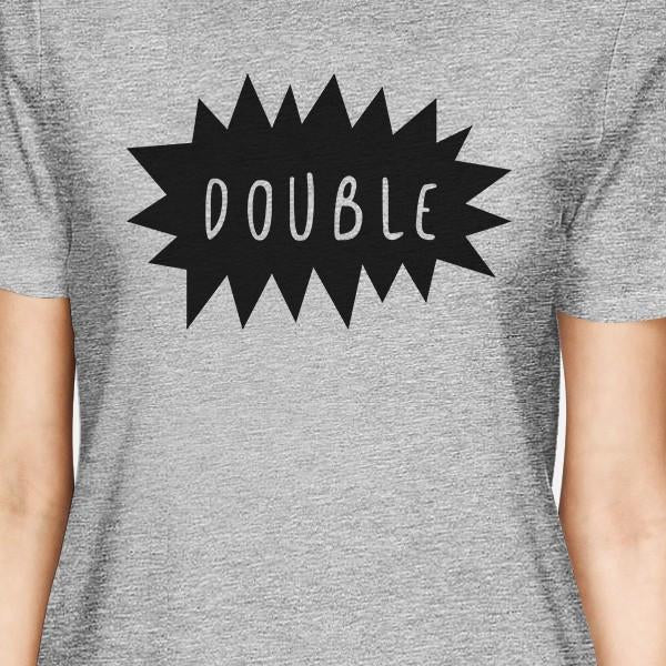 Double Trouble BFF Matching Grey Shirts